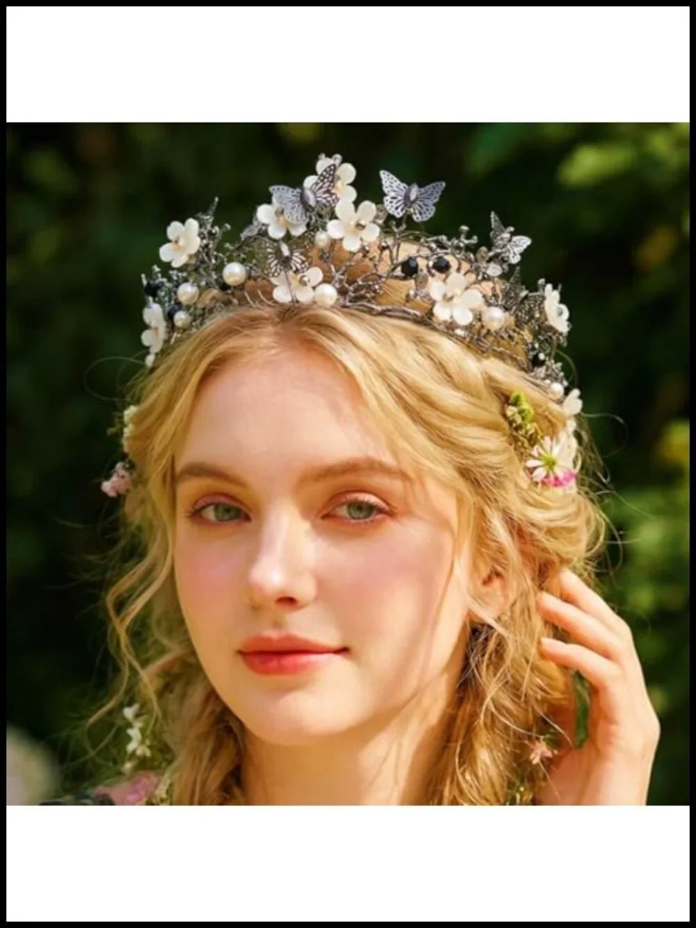 Butterfly Tiara Fairy Crown Crystal Alloy Headpiece for Women Party Cosplay